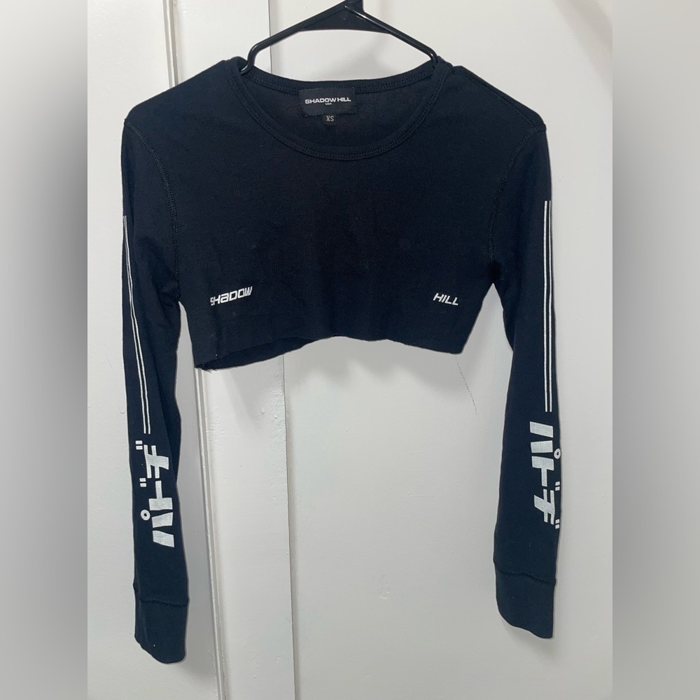 Shadow hill cropped waffle long sleeve